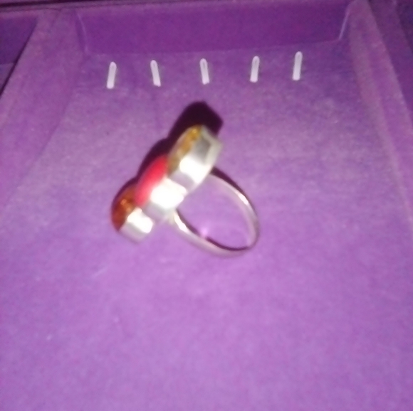 CORAL AND AMBER RING - Picture 2 of 3